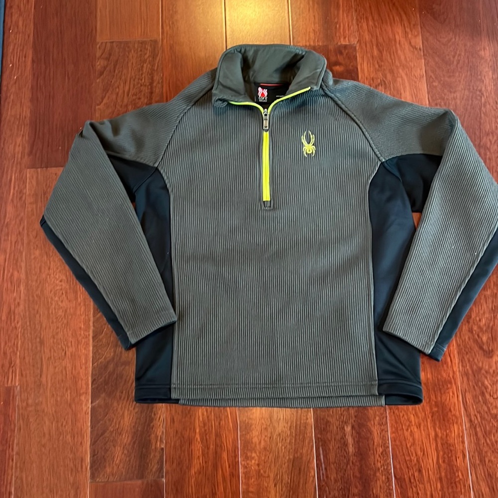 Spyder Men's Zip Up Sweater - Olive and Black